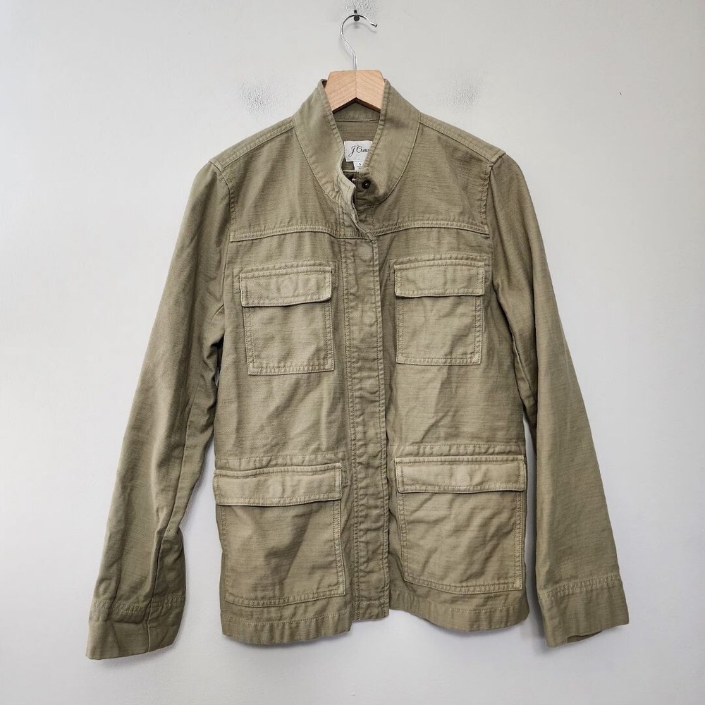J. Crew Field Jacket Women's Small Utility Military Green Chore Barn Pockets